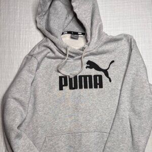 Puma Grey and Black Hoodie Men Large Cotton